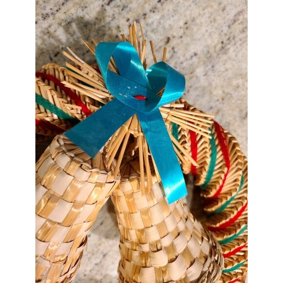 Scandinavian Swedish Straw Christmas Wreath with Bells. Set of 3. App 11" Diam. - Picture 3 of 12